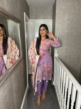 Load image into Gallery viewer, 3PC Stitched LILAC PINK shalwar Suit Ready to wear DHANAK winter Wear with Dhanak dupatta DNE-0316
