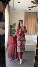 Load image into Gallery viewer, 3pc Embroidered Shalwar Kameez with CHIFFON dupatta Stitched Suit Ready to wear HW-U2502