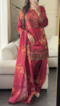 Load image into Gallery viewer, 3pc SILK Embroidered Shalwar Kameez with CHIFFON dupatta Stitched Suit Ready to wear HW-A1123A
