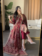 Load image into Gallery viewer, 3pc Embroidered Shalwar Kameez with CHIFFON dupatta Stitched Suit Ready to wear HW-U2502