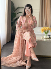 Load image into Gallery viewer, 3pc PINK Embroidered Shalwar Kameez wit Chiffon dupatta Stitched Suit Ready to wear HW-U2342