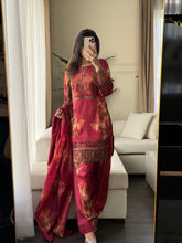 Load image into Gallery viewer, 3pc SILK Embroidered Shalwar Kameez with CHIFFON dupatta Stitched Suit Ready to wear HW-A1123A