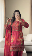 Load image into Gallery viewer, 3pc SILK Embroidered Shalwar Kameez with CHIFFON dupatta Stitched Suit Ready to wear HW-A1123A