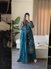 Load image into Gallery viewer, 3pc Embroidered Shalwar Kameez with CHIFFON dupatta Stitched Suit Ready to wear HW-U2462