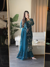 Load image into Gallery viewer, 3pc Embroidered Shalwar Kameez with CHIFFON dupatta Stitched Suit Ready to wear HW-U2462