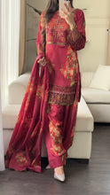 Load image into Gallery viewer, 3pc SILK Embroidered Shalwar Kameez with CHIFFON dupatta Stitched Suit Ready to wear HW-A1123A