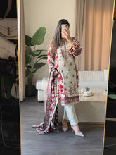 Load image into Gallery viewer, 3 pcs Stitched lawn suit Ready to Wear with CHIFFON dupatta LAWN-JF104