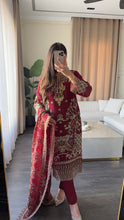 Load image into Gallery viewer, 3pc Embroidered Shalwar Kameez with CHIFFON dupatta Stitched Suit Ready to wear HW-U2502