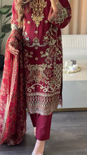 Load image into Gallery viewer, 3pc Embroidered Shalwar Kameez with CHIFFON dupatta Stitched Suit Ready to wear HW-U2502
