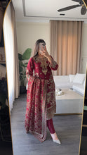Load image into Gallery viewer, 3pc Embroidered Shalwar Kameez with CHIFFON dupatta Stitched Suit Ready to wear HW-U2502