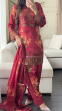 Load image into Gallery viewer, 3pc SILK Embroidered Shalwar Kameez with CHIFFON dupatta Stitched Suit Ready to wear HW-A1123A