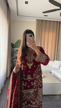 Load image into Gallery viewer, 3pc Embroidered Shalwar Kameez with CHIFFON dupatta Stitched Suit Ready to wear HW-U2502