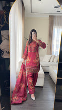 Load image into Gallery viewer, 3pc SILK Embroidered Shalwar Kameez with CHIFFON dupatta Stitched Suit Ready to wear HW-A1123A