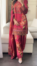 Load image into Gallery viewer, 3pc SILK Embroidered Shalwar Kameez with CHIFFON dupatta Stitched Suit Ready to wear HW-A1123A