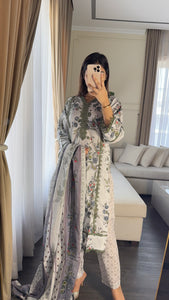 3 pcs Stitched lawn suit Ready to Wear with CHIFFON dupatta LAWN-047