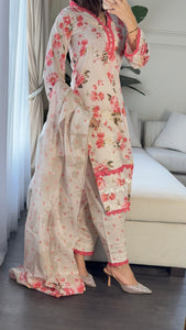 3 pcs Stitched lawn suit Ready to Wear with CHIFFON dupatta LAWN-050
