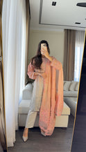 Load image into Gallery viewer, 3pc Pink Grey Embroidered Shalwar Kameez wit CHIFFON  dupatta Stitched Suit Ready to wear HW-KSS128
