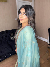 Load image into Gallery viewer, 3pc LIGHTGREEN Embroidered Shalwar Kameez with Chiffon dupatta Stitched Suit Ready to wear KHA-LIGHTGREEN
