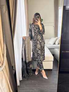 3PC Stitched shalwar Suit Ready to wear DHANAK winter Wear with Dhanak dupatta HW-DH29