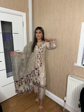 Load image into Gallery viewer, 3pc Embroidered Shalwar Kameez wit Chiffon dupatta Stitched Suit Ready to wear HW-DT129
