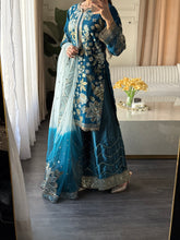 Load image into Gallery viewer, 3pc Embroidered Shalwar Kameez with Plazoo and Net dupatta Stitched Suit Ready to wear HW-U2420C

