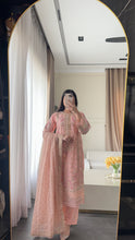 Load image into Gallery viewer, 3pc PINK Embroidered Shalwar Kameez wit Chiffon dupatta Stitched Suit Ready to wear HW-U2342
