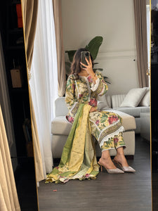 3PC Stitched shalwar Suit Ready to wear DHANAK winter Wear with Dhanak dupatta HW-DH28