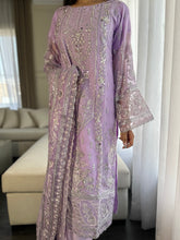 Load image into Gallery viewer, 3pc LILAC Embroidered Shalwar Kameez wit Net dupatta Stitched Suit Ready to wear HW-U2190

