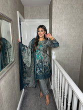 Load image into Gallery viewer, 3PC Stitched GREY shalwar Suit Ready to wear DHANAK winter Wear with Dhanak dupatta MB-114
