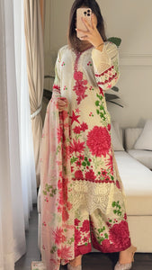 3 pcs Stitched lawn suit Ready to Wear with CHIFFON dupatta LAWN-041