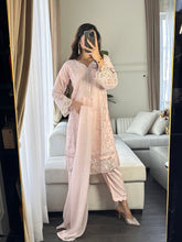 Load image into Gallery viewer, 3pc PINK Embroidered Shalwar Kameez wit CHIFFON  dupatta Stitched Suit Ready to wear HW-U2303
