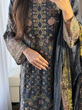 Load image into Gallery viewer, 3PC DARK GREY Embroidered Shalwar Kameez with CHIFFON dupatta Stitched Suit Ready to wear HW-U2383
