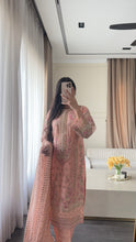 Load image into Gallery viewer, 3pc PINK Embroidered Shalwar Kameez wit Chiffon dupatta Stitched Suit Ready to wear HW-U2342
