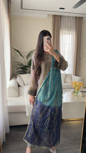 Load image into Gallery viewer, 3pc GREY Embroidered Shalwar Kameez with CHIFFON dupatta Stitched Suit Ready to wear HW-U5323
