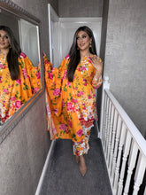 Load image into Gallery viewer, 3PC Stitched Orange shalwar Suit Ready to wear LILEN winter Wear with LILEN dupatta SK-02
