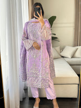 Load image into Gallery viewer, 3pc LILAC Embroidered Shalwar Kameez wit Net dupatta Stitched Suit Ready to wear HW-U2190
