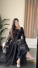 Load image into Gallery viewer, 3pc BLACK Embroidered Shalwar Kameez wit Chiffon dupatta Stitched Suit Ready to wear HW-U2524
