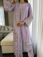 Load image into Gallery viewer, 3pc LILAC Embroidered Shalwar Kameez wit Net dupatta Stitched Suit Ready to wear HW-U2190
