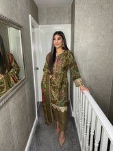 Load image into Gallery viewer, 3PC Stitched OLIVE shalwar Suit Ready to wear DHANAK winter Wear with Dhanak dupatta MBD-002
