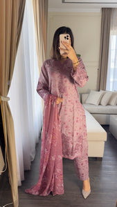 3 pcs Stitched lawn suit Ready to Wear with CHIFFON dupatta LAWN-049