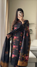 Load image into Gallery viewer, 3PC Stitched Black LINEN shalwar Suit Ready to wear LINEN winter Wear with LINEN dupatta HW-DH37
