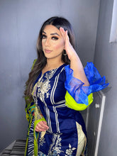 Load image into Gallery viewer, 3 pcs Stitched BLUE BEIGE lawn suit Ready to Wear with chiffon dupatta JF-BLUEBEIGE01
