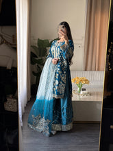 Load image into Gallery viewer, 3pc Embroidered Shalwar Kameez with Plazoo and Net dupatta Stitched Suit Ready to wear HW-U2420C
