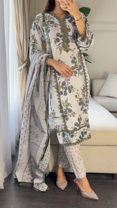 3 pcs Stitched lawn suit Ready to Wear with CHIFFON dupatta LAWN-047