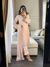 Load image into Gallery viewer, 3pc PINK Embroidered Shalwar Kameez wit CHIFFON  dupatta Stitched Suit Ready to wear HW-U2303
