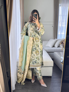 3PC Stitched shalwar Suit Ready to wear DHANAK winter Wear with Dhanak dupatta HW-DH27