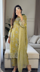 3 pcs Stitched lawn suit Ready to Wear with CHIFFON dupatta LAWN-036
