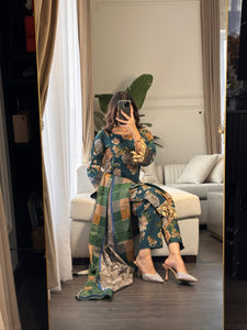 3PC Stitched shalwar Suit Ready to wear DHANAK winter Wear with Dhanak dupatta HW-DH22