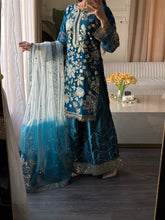Load image into Gallery viewer, 3pc Embroidered Shalwar Kameez with Plazoo and Net dupatta Stitched Suit Ready to wear HW-U2420C
