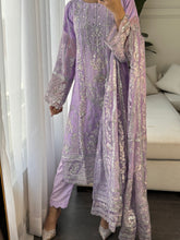 Load image into Gallery viewer, 3pc LILAC Embroidered Shalwar Kameez wit Net dupatta Stitched Suit Ready to wear HW-U2190
